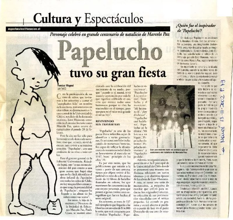 Papelucho tuvo su gran fiesta  [artículo] Francisca Wiegand.