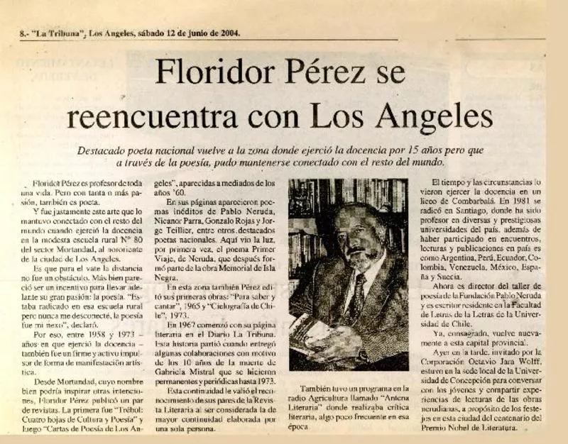 Floridor Pérez se reencuentra con Los Angeles.  [artículo]