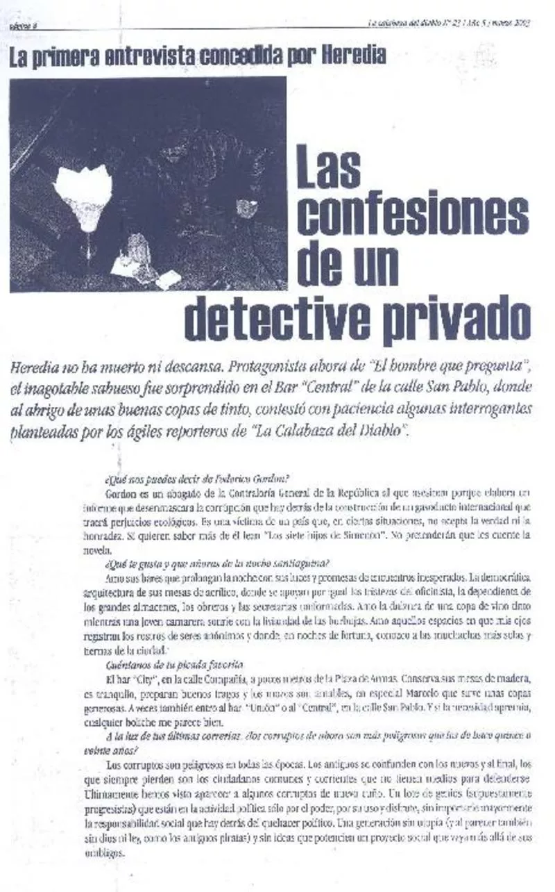 Las confesiones de un detective privado  [artículo] Ramón Díaz Eterovic