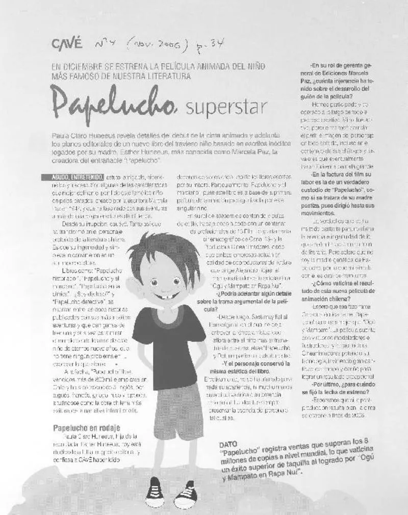 Papelucho superstar  [artículo].