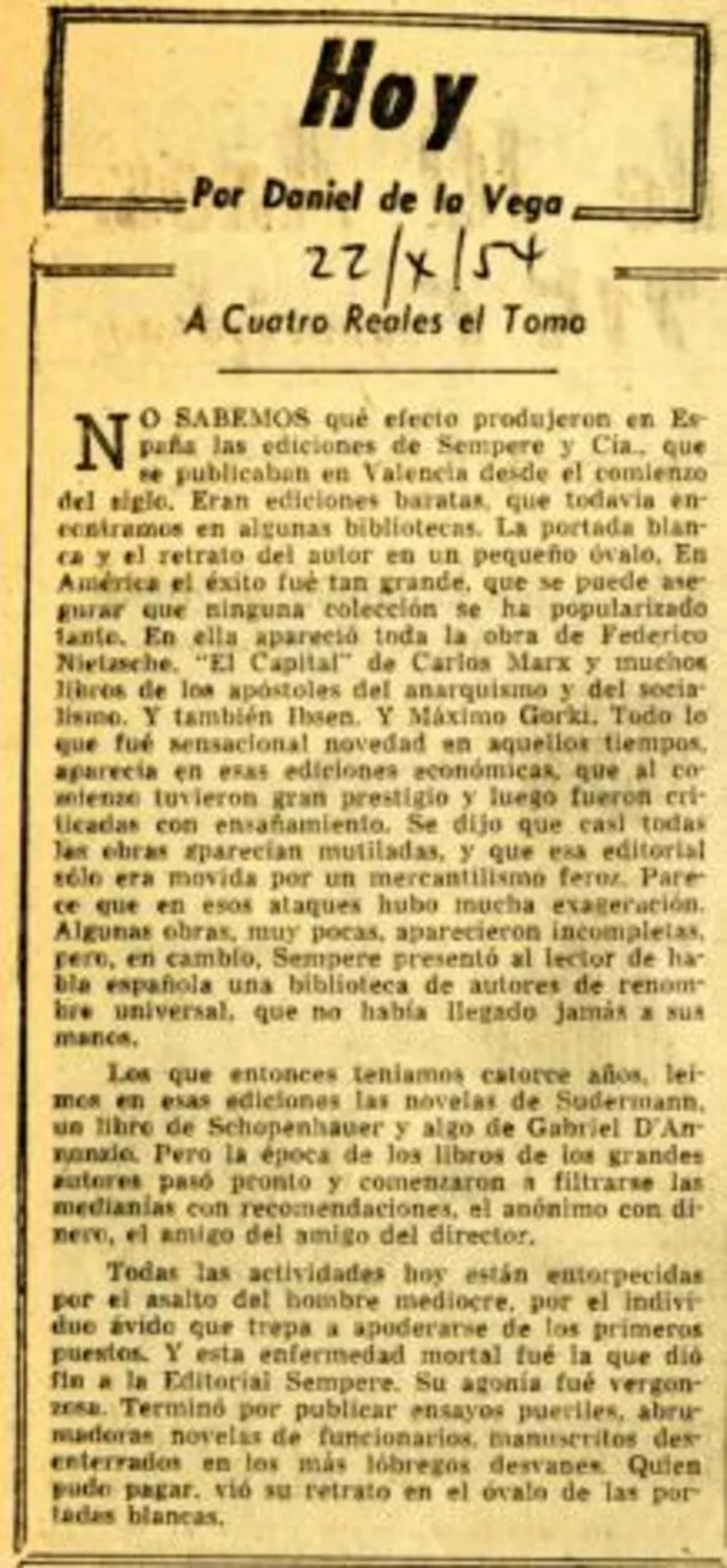 A cuatro reales el tomo  [artículo]