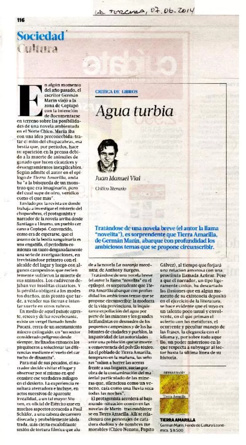 Agua turbia  [artículo] Juan Manuel Vial