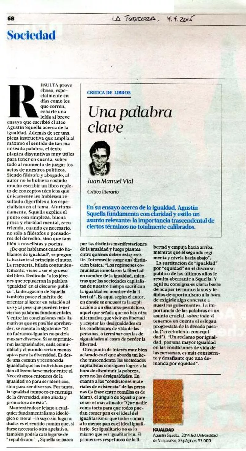 Una palabra clave  [artículo] Juan Manuel Vial.