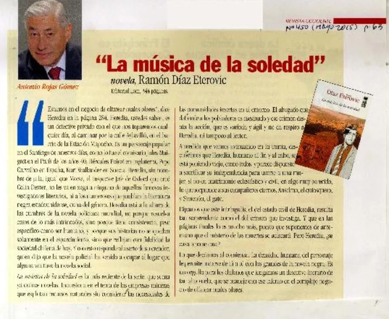 "La música de la soledad"  [artículo] Antonio Rojas Gómez.
