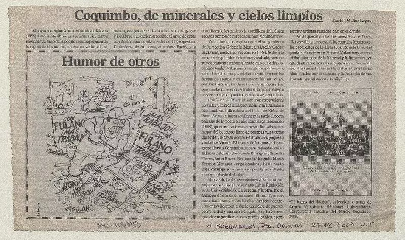 Coquimbo, de minerales y cielos limpios  [artículo] Marino Muñoz Lagos.