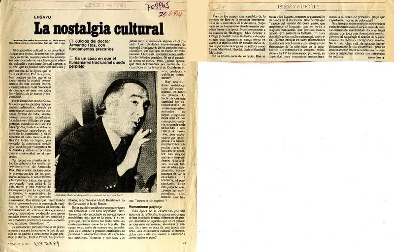 La nostalgia cultural  [artículo] Edison Otero.