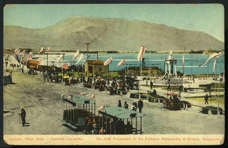 Iquique, Plaza Italia-Avenida Cavancha  [fotografía] Mattensohn & Grimm, Editores