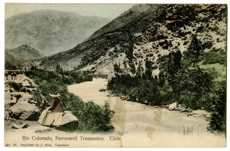 Río Colorado, Ferrocarril Trasandino, Chile  [fotografía] J. Allan.