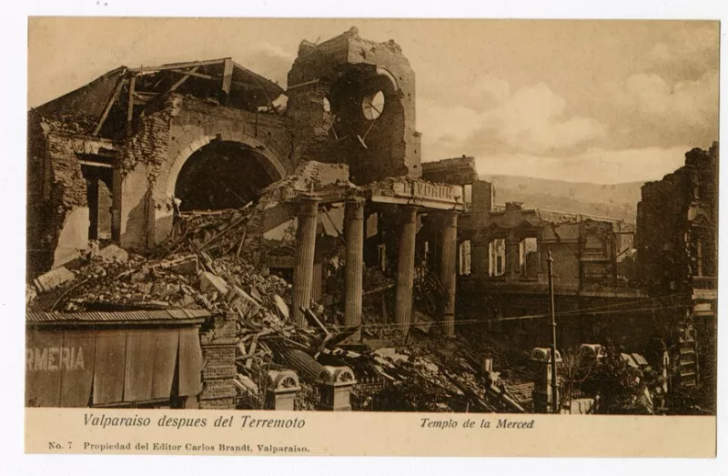 Valparaíso despues del Terremoto : Templo de la Merced   Carlos Brandt.