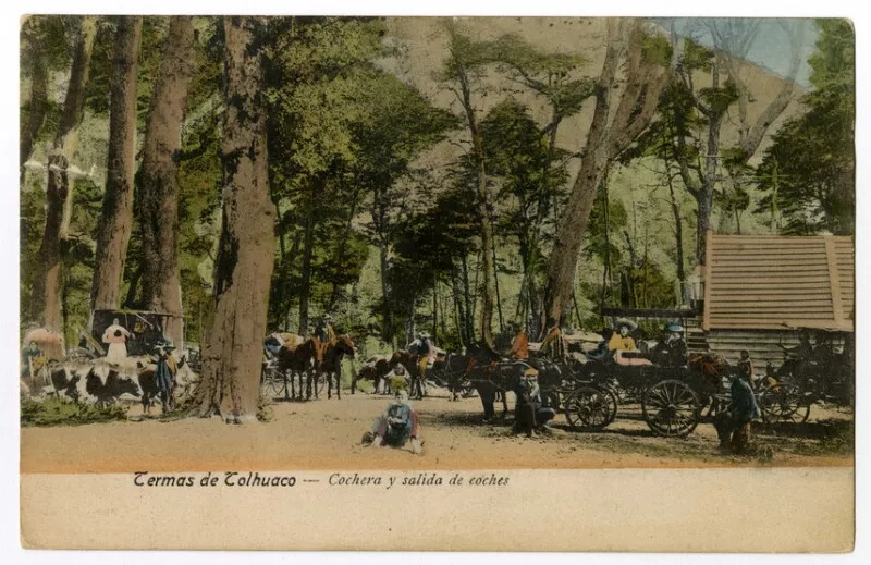 Termas de Tolhuaco - Cochera y salida de coches  [fotografía] Carlos Brandt.