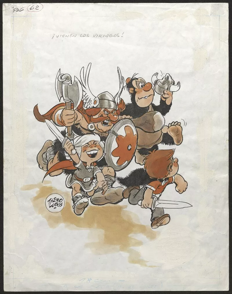 [Dibujo para historieta Mampato y los vikingos]  [dibujo] : Themo Lobos.