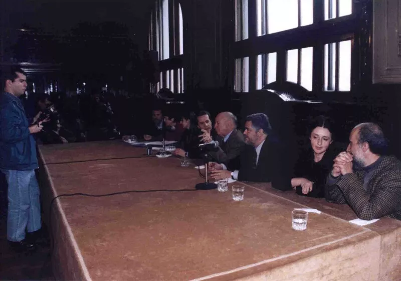Carlos Cerda en la Biblioteca Nacional  [Fotografía] Julio Ruiz Leiva.