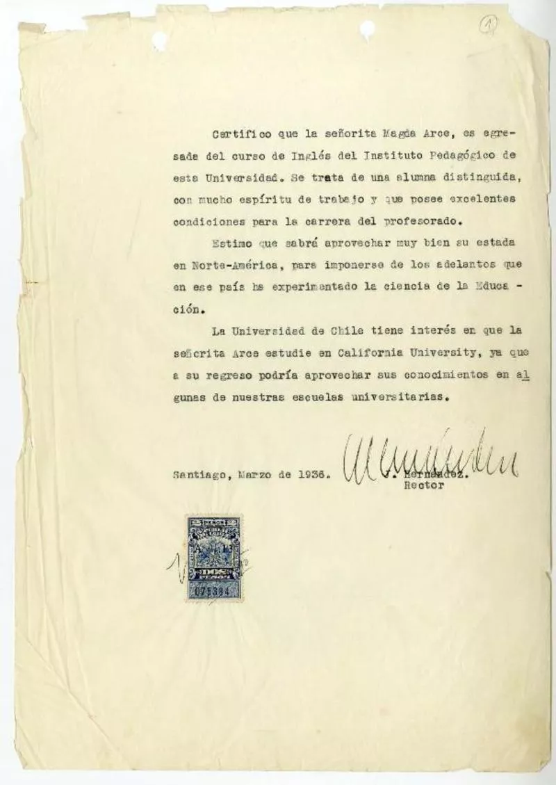 [Certificados de actividades académicas de Magda Arce]  [manuscrito]