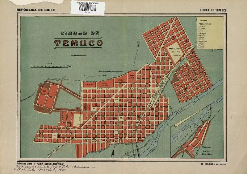 Ciudad de Temuco  [material cartográfico] N. Boloña, cartógrafo.