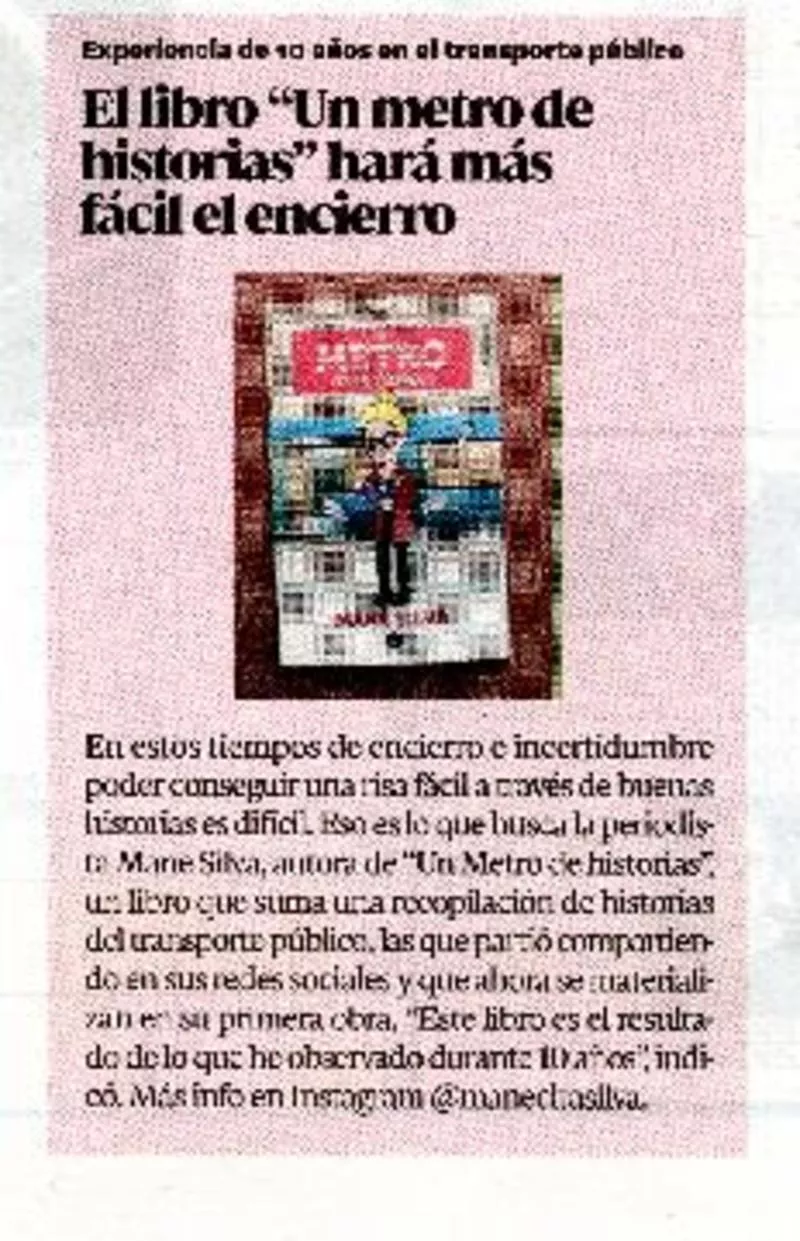 El libro "Un metro de historias" hará más fácil el encierro  [artículo]