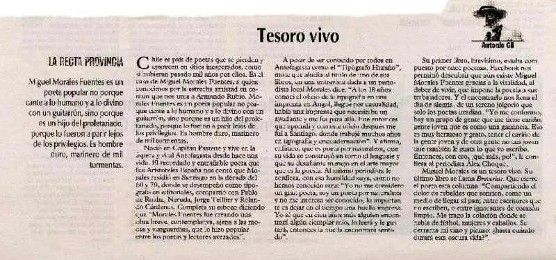 Tesoro Vivo  [artículo] Antonio Gil