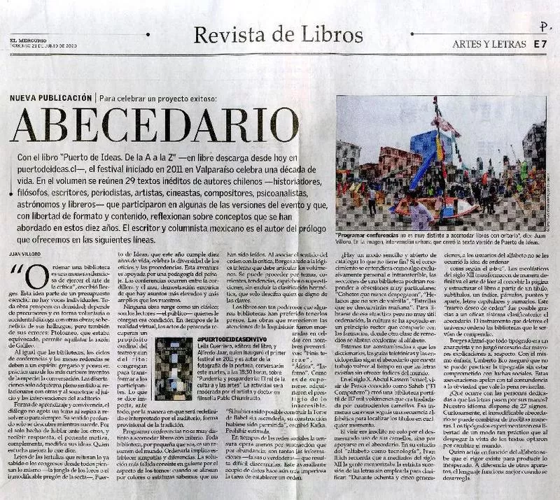 Abecedario  [artículo] Juan Villoro.