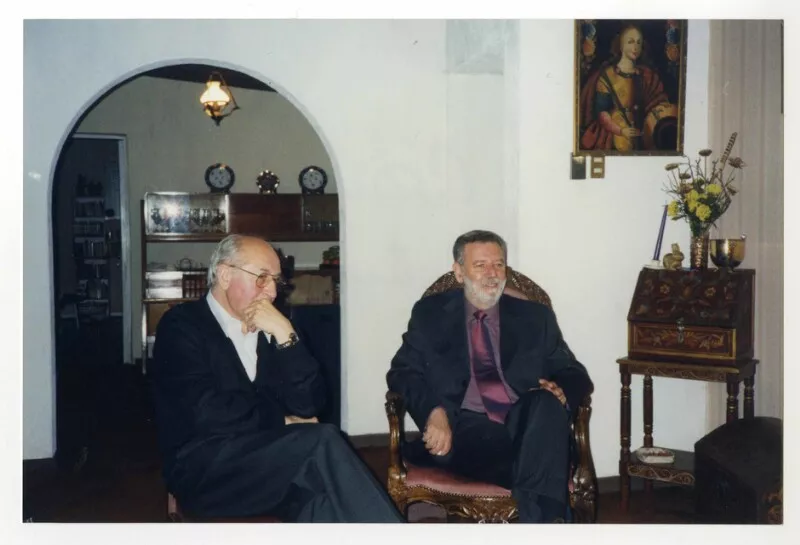 Óscar Hahn y Pedro Lastra  [fotografía].