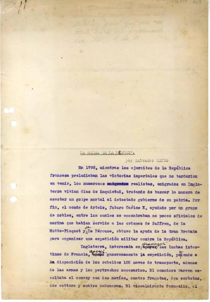 La balsa de la méduse  [manuscrito] Salvador Reyes.