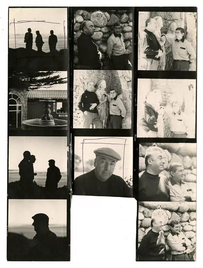 [Once fotogramas de instantes en la vida de Pablo Neruda]   Bob Borowicz.