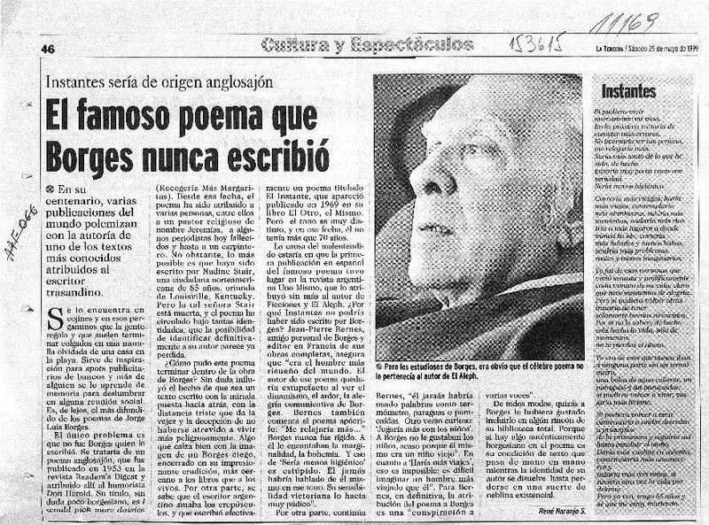 El famoso poema que Borges nunca escribió  [artículo] René Naranjo S.
