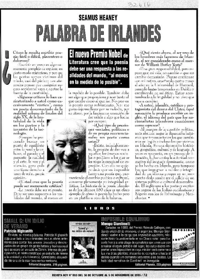 Palabra de irlandés. [entrevista] : [artículo]