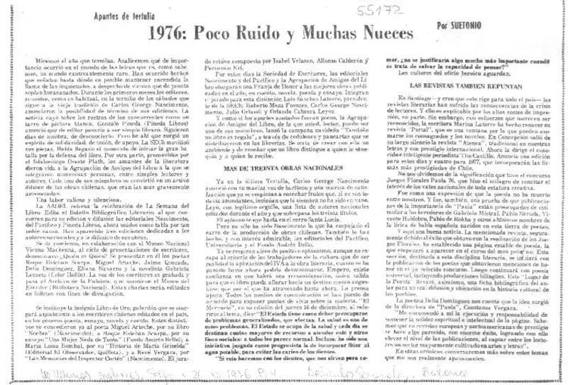1976: Poco ruido y muchas nueces  [artículo] Suetonio.