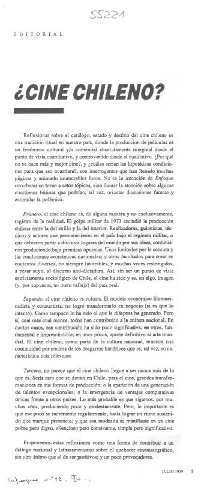 ¿Cine Chileno?  [artículo]