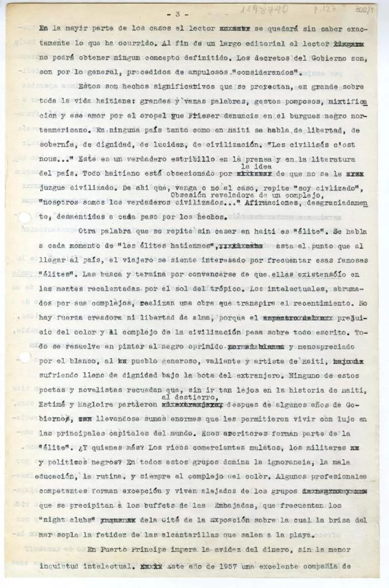 [Vida de los haitianos]  [manuscrito] Salvador Reyes.