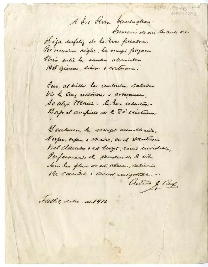 [Poemas y borradores]  [manuscrito] Arturo A. Reyes.