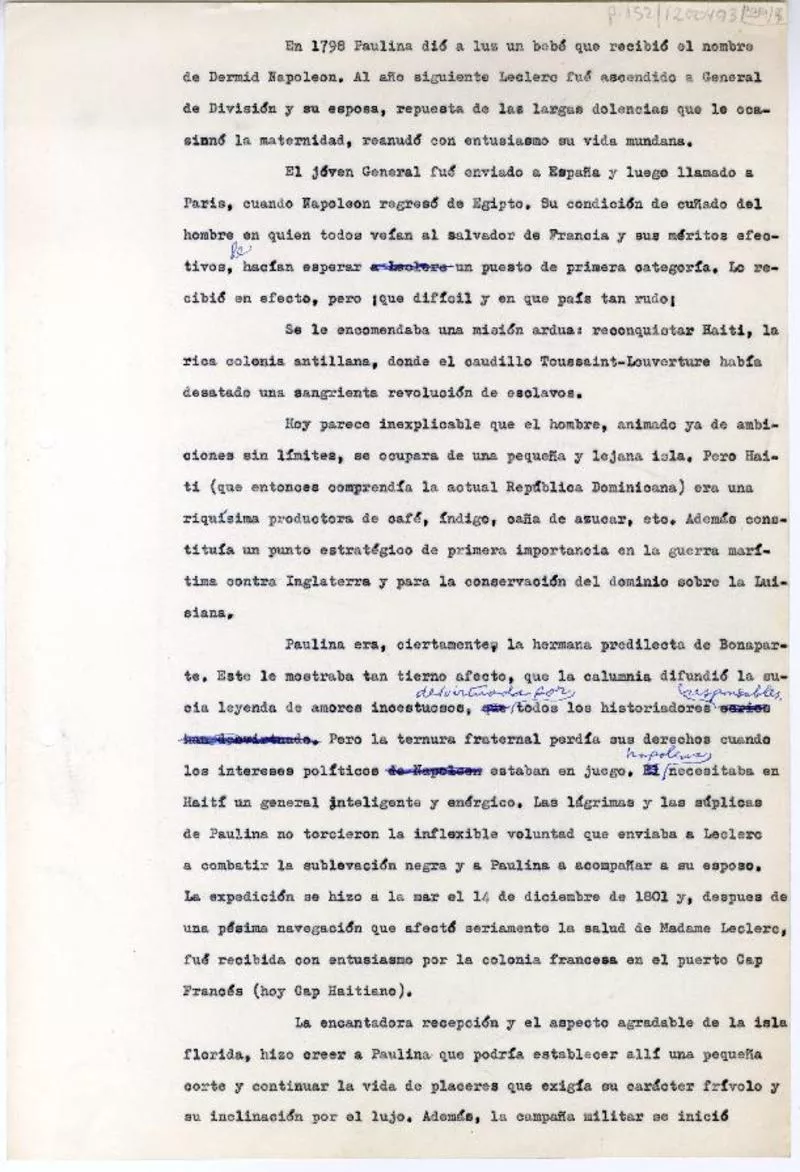 [Paulina Bonaparte]  [manuscrito] Salvador Reyes.