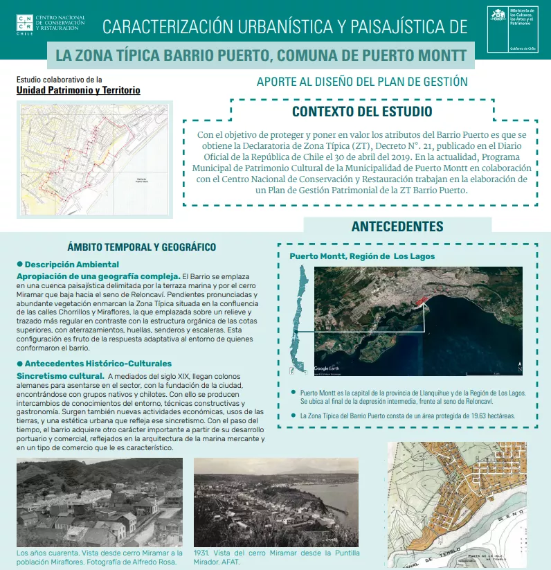 Caracterización urbanística y paisajística de la zona típica Barrio Puerto, comuna de Puerto Montt: infografía.