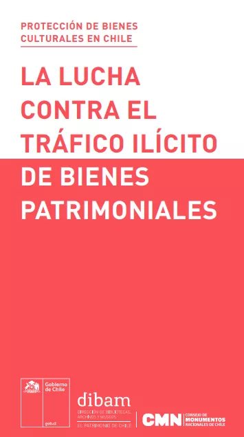 Polidíptico "Protección de bienes culturales en Chile" en español e inglés