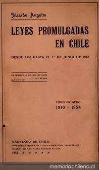 Leyes promulgadas en Chile: desde 1810 hasta el 1 de junio de 1913