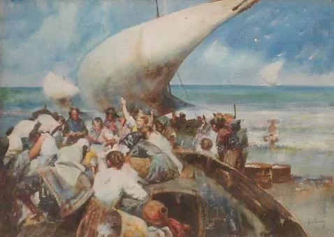Escena de pescadores