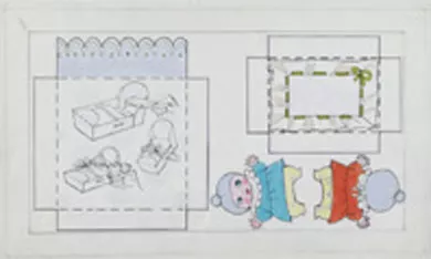 Bebés en Cuna Floreada