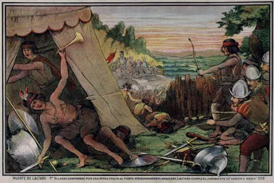 Galería Histórica - Muerte de Lautaro