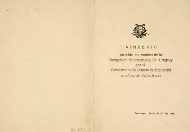 Menú ofrecido en nombre de la Delegación Parlamentaria del Uruguay