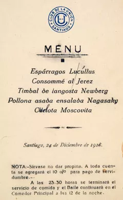 Menú Club de la Unión Santiago.