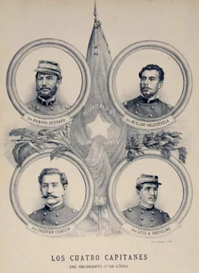 Los cuatro capitanes.Regimiento de 3a línea