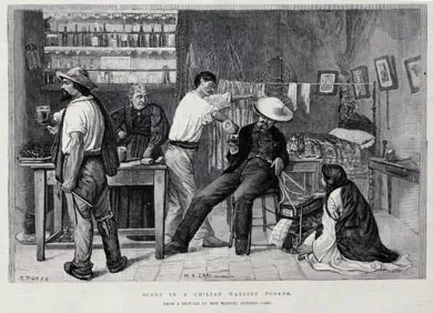 Scene in a Chilean Wayside posada.Escena de una posada chilena.