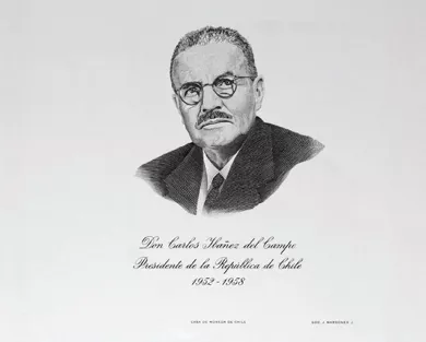 Retrato del Presidente Carlos Ibáñez del Campo.