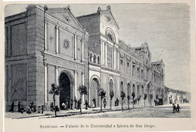 Santiago, Palacio de la Universidad e Iglesia de San Diego