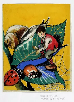 Portada "El Peneca" ( Niño en una hoja)