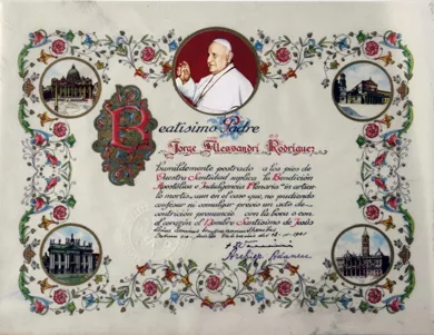 Certificado de Bendición a   Jorge Alessandri R .de S.S Juan XXIII