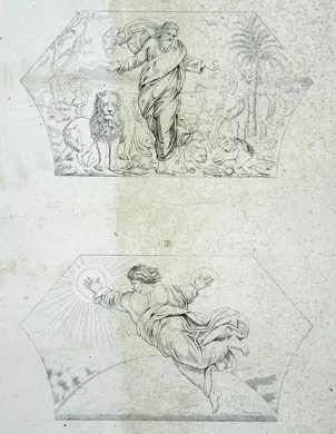 Alegorías Bíblicas, Dios en el Paraíso / La Creación de los Astros
