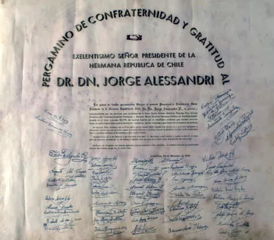 Diploma al Presidente Jorge Alessandri Rodríguez.