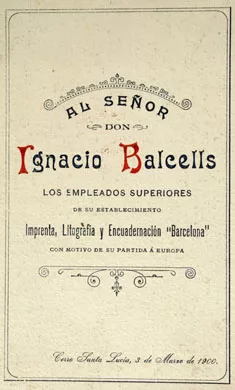 Menú a Ignacio Balcells 