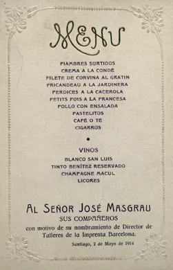 Menú a José Masgrau