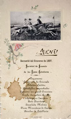 Menú Recuerdo del Concurso de 1897